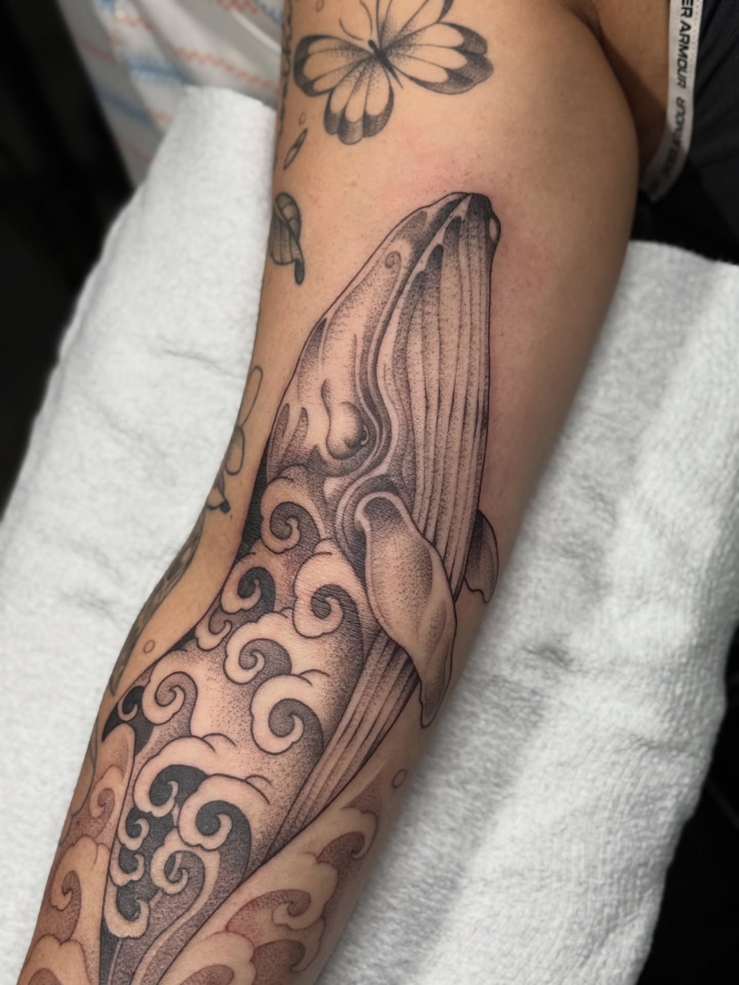 Tattoo by @milesromerotattoos — black_and_grey