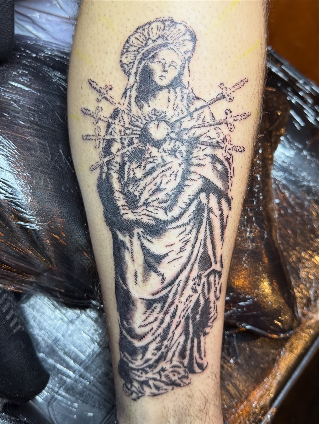 Tattoo by @divinearcaneart — black_and_grey, realism