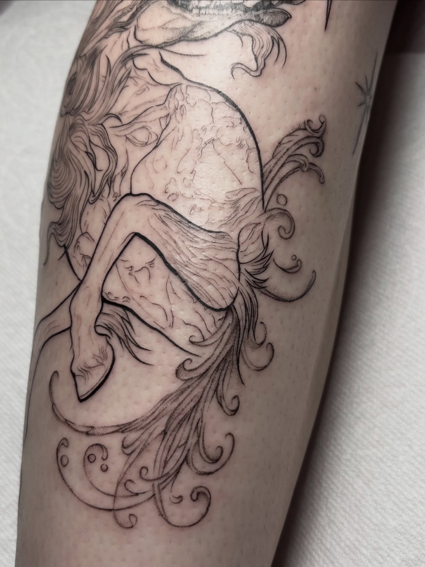 Mermaid realism tattoo on the forearm by Silvia :)