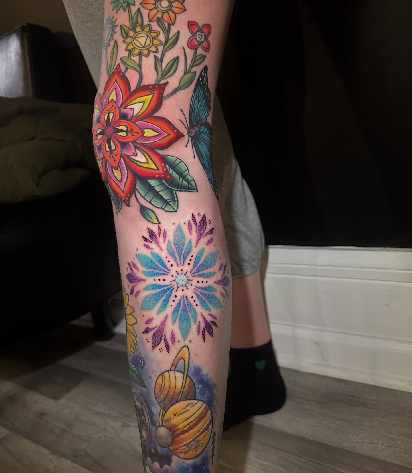 Tattoo by @jcwazzi_tats — dotwork, watercolor
