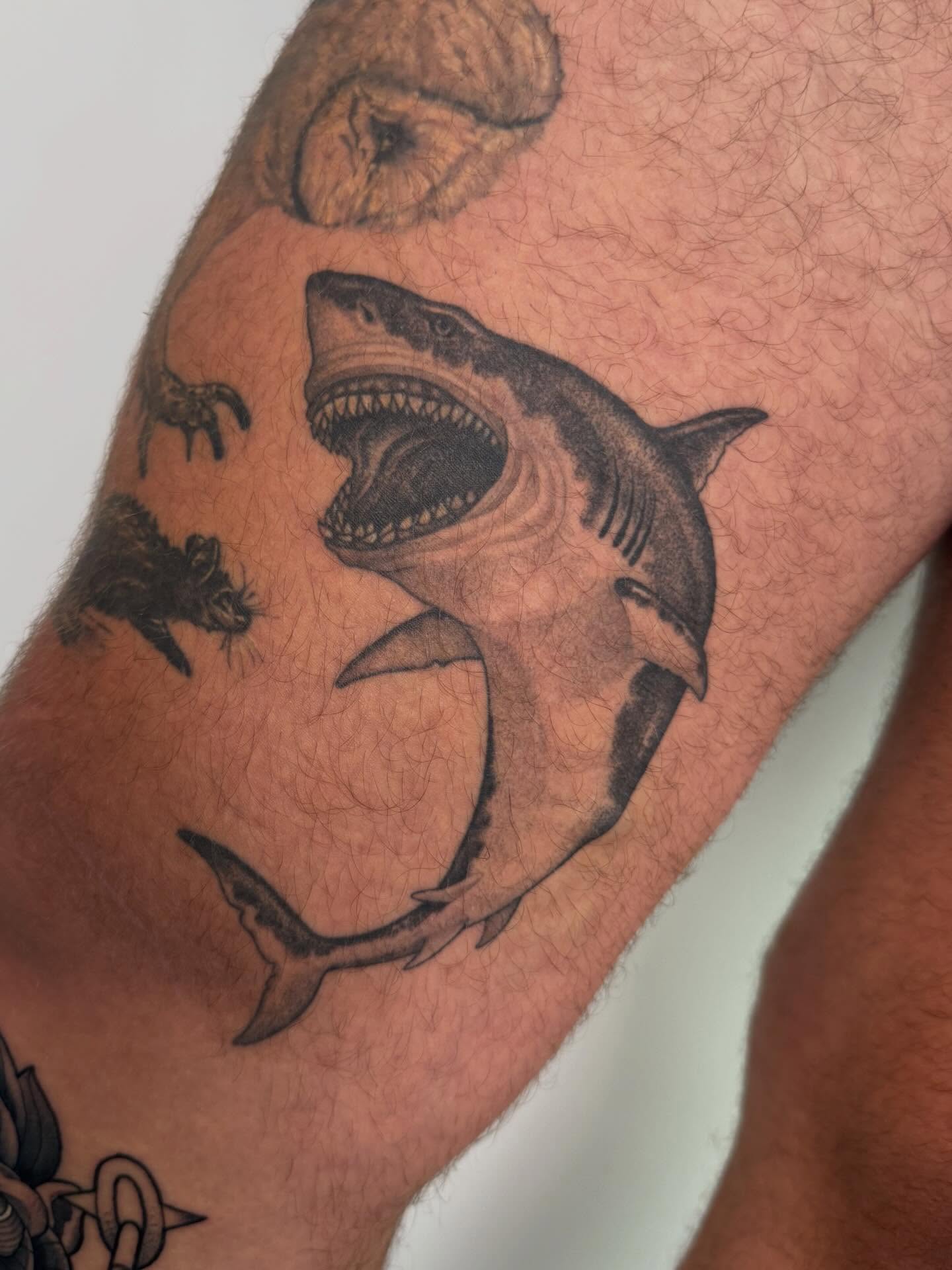 Tattoo by @tannerminocktattoos — black_and_grey