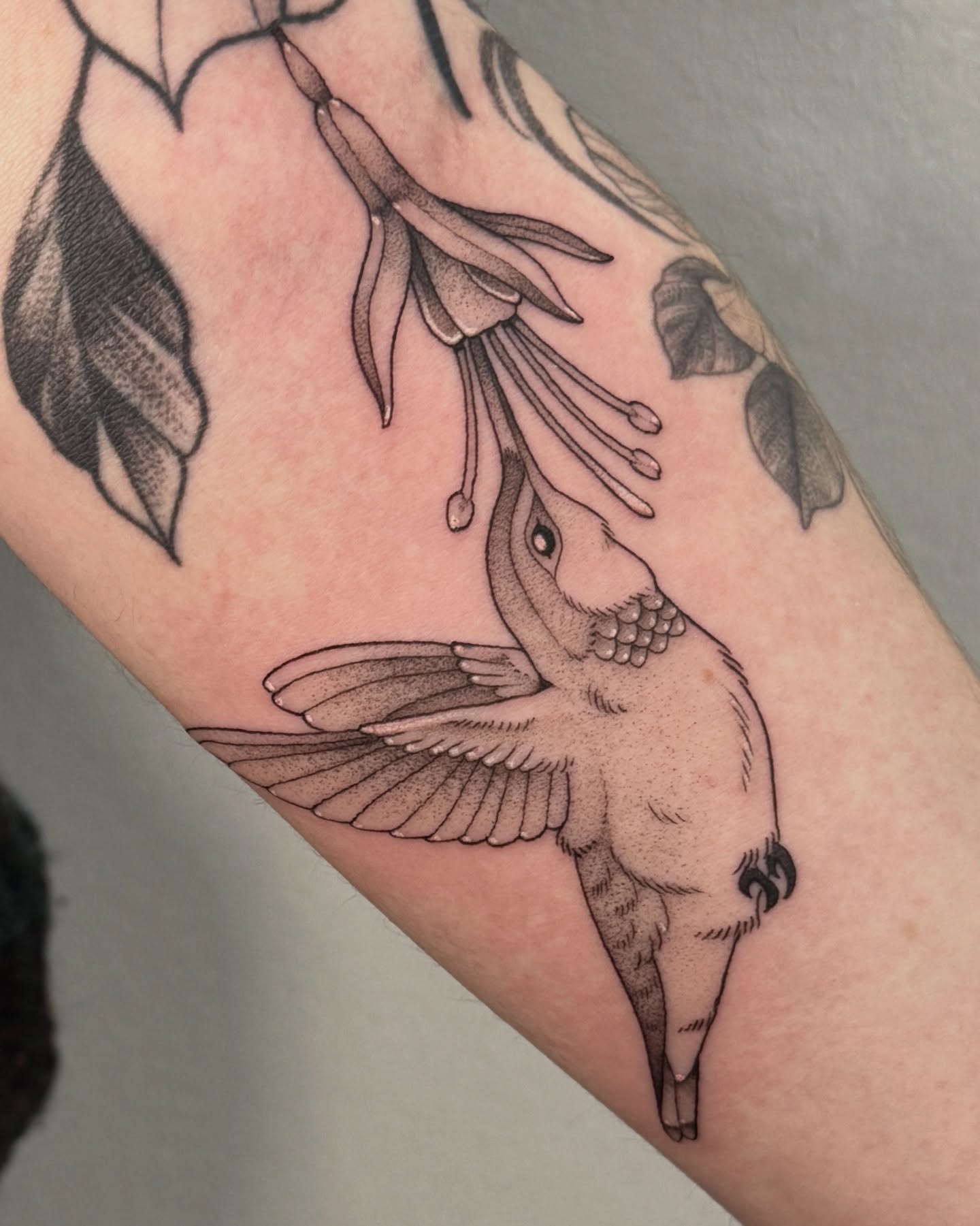 Tattoo by @deerbatstats — black_and_grey