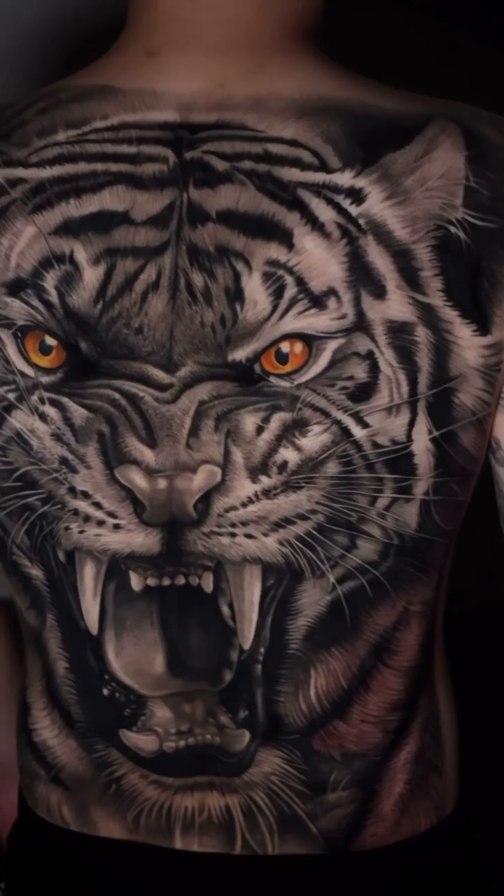 Tiger realism tattoo by D A N N y L I N