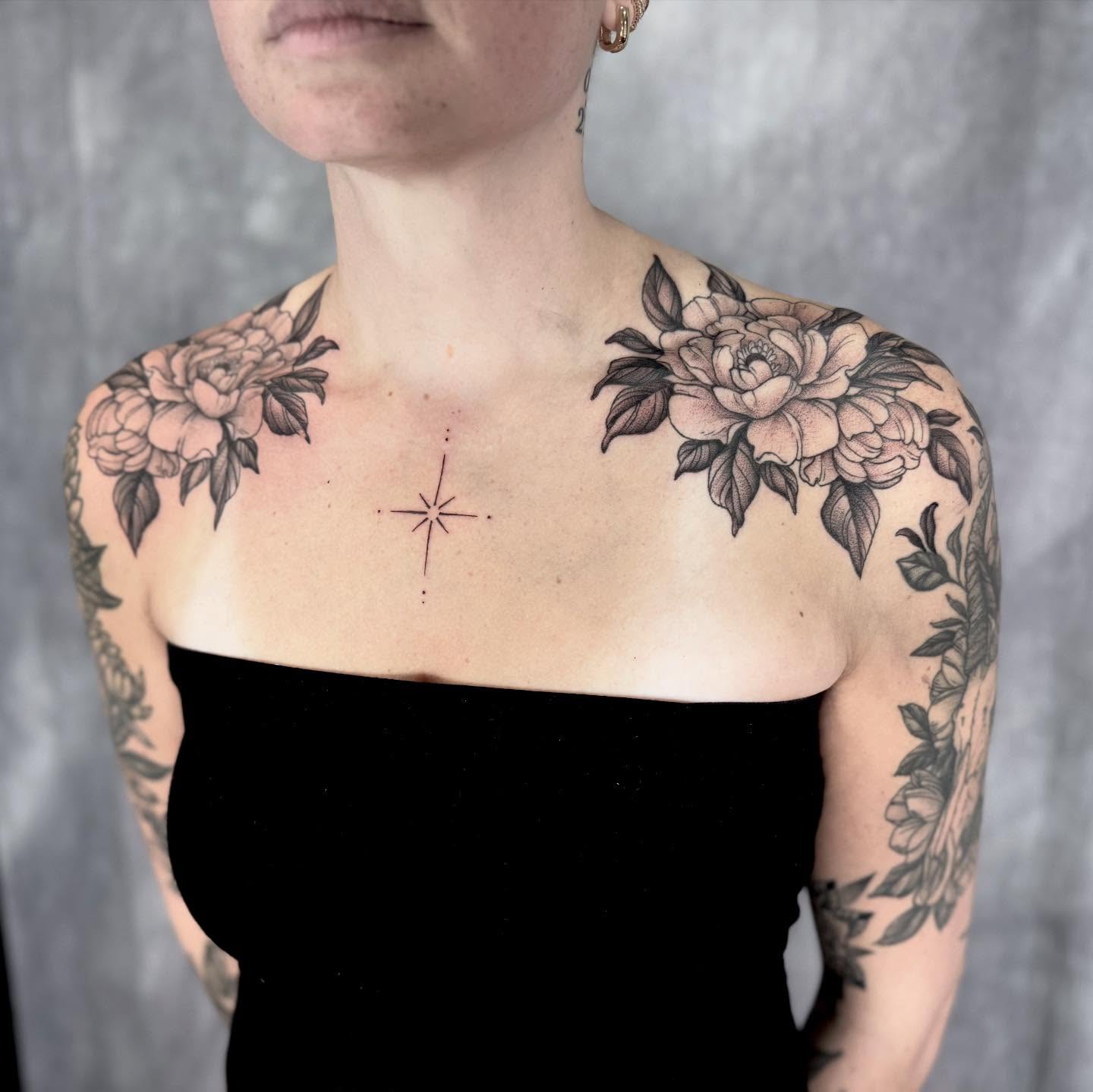 Tattoo by @hillary_blair — black_and_grey, dotwork