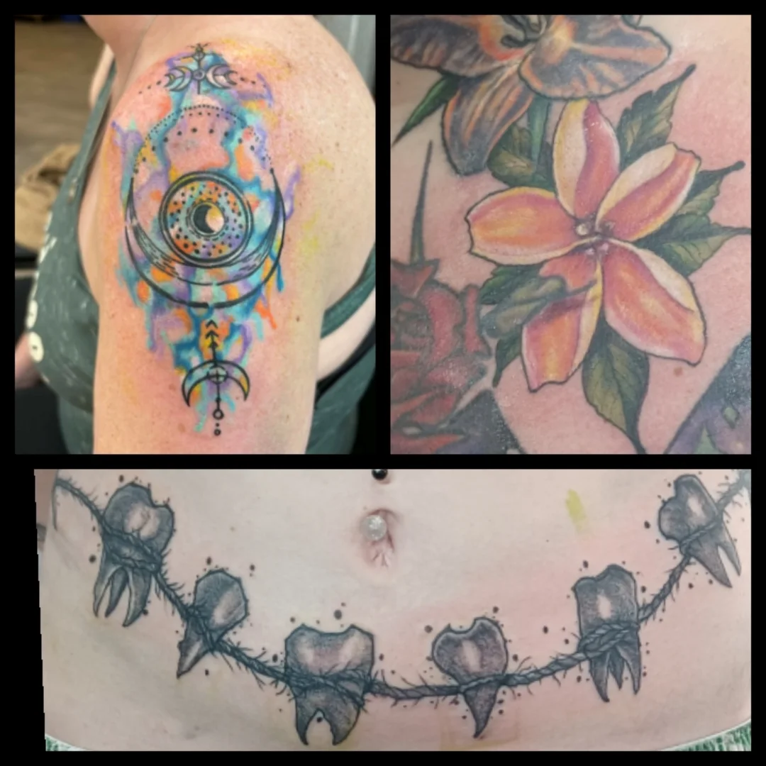 Tattoo by @nathanbauerart — watercolor, geometric