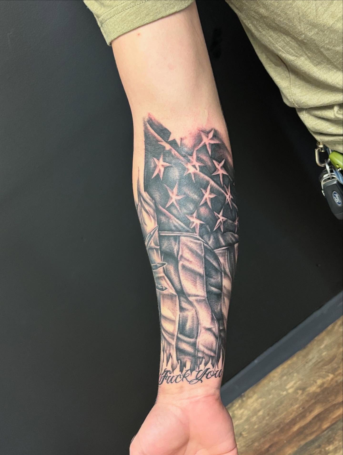 Tattoo by @jesusmunster — black_and_grey
