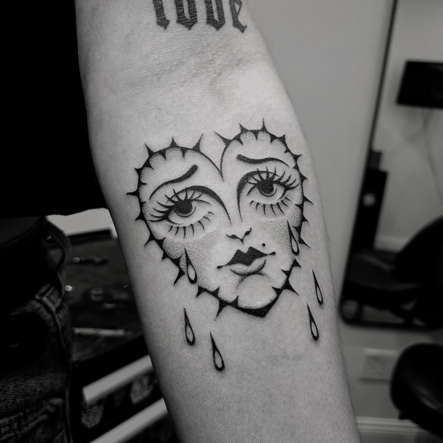 Tattoo by @darkdaystattoos — black_and_grey