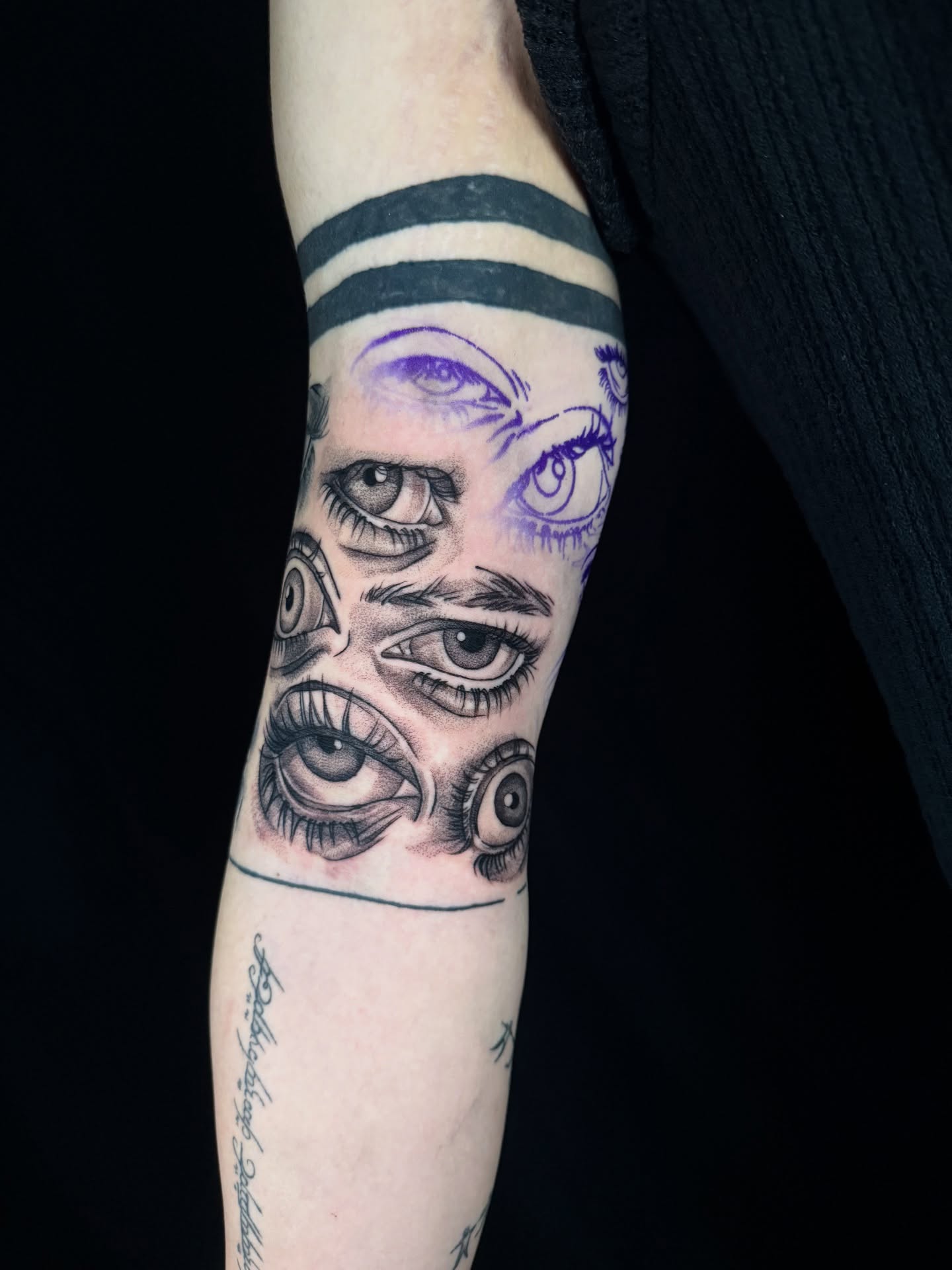Eyes realism tattoo on the forearm by z o y a, Seattle, Washington