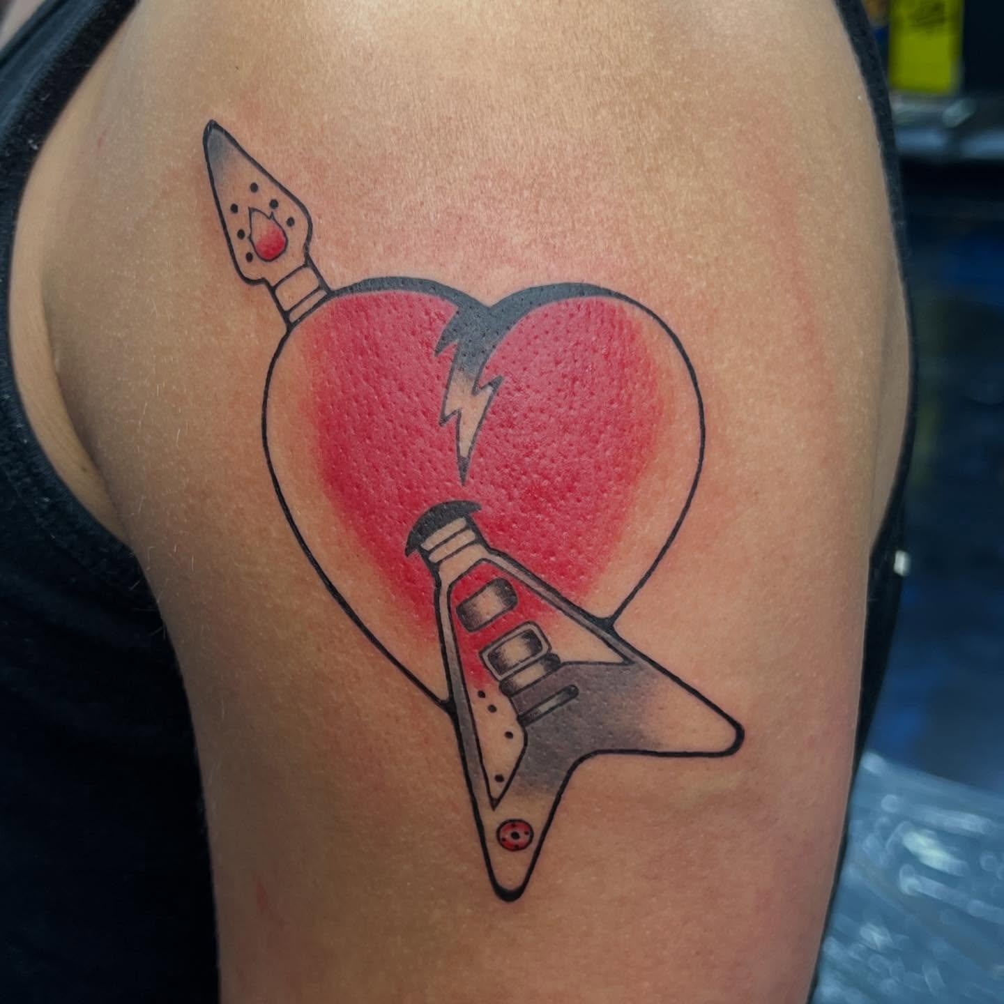 Tattoo by @chameleonart — american_traditional, dotwork