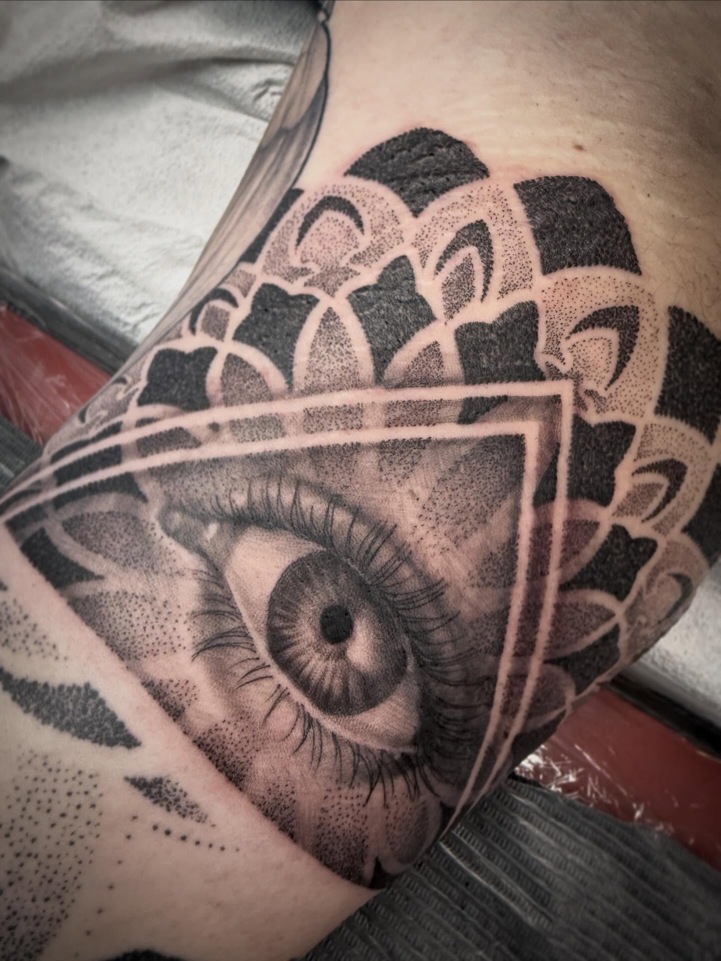 Tattoo by @artbytp — dotwork, realism