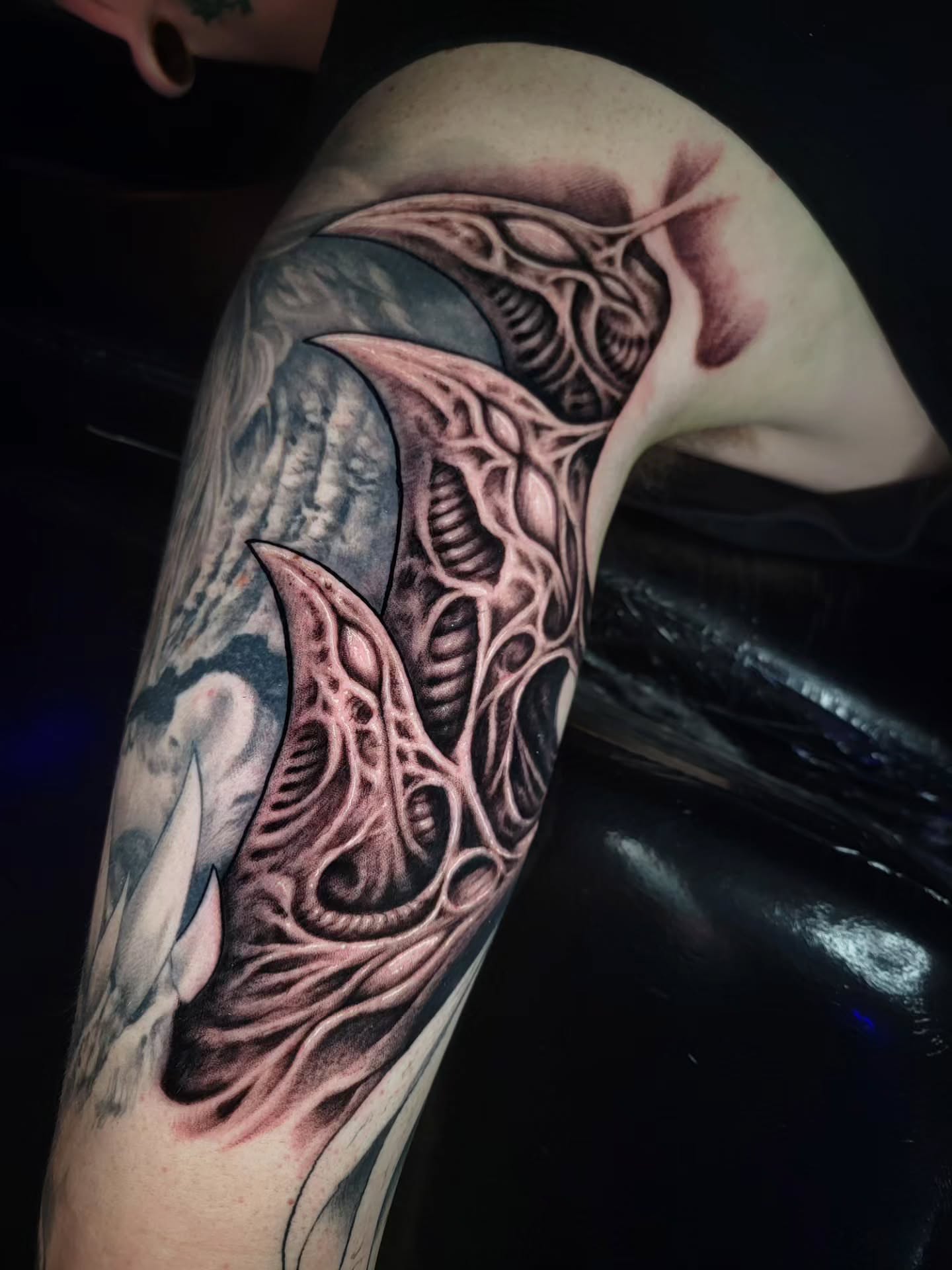 Tattoo by @necronomiconnor — black_and_grey, geometric