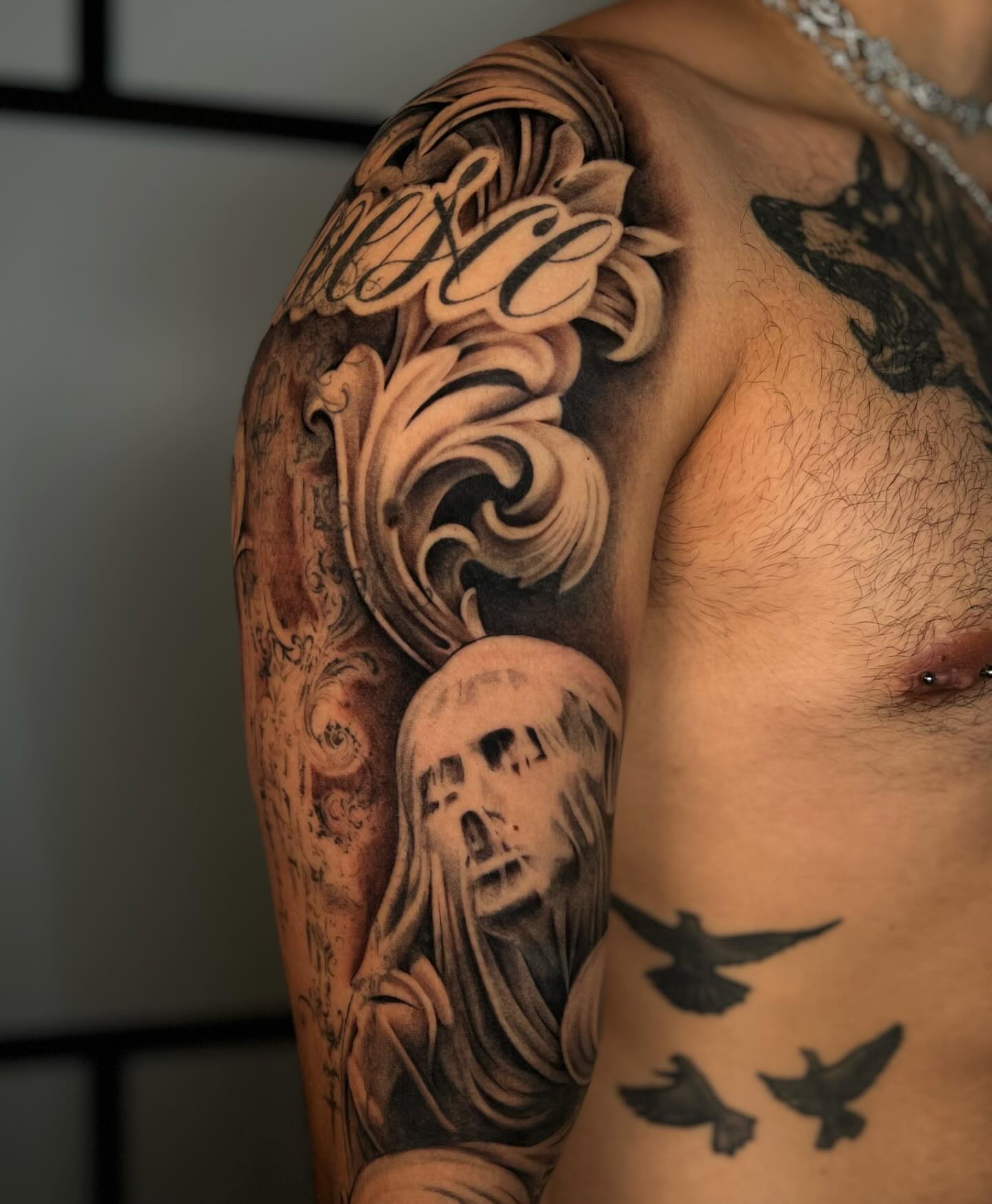 Tattoo by @micah_mariah — black_and_grey, realism
