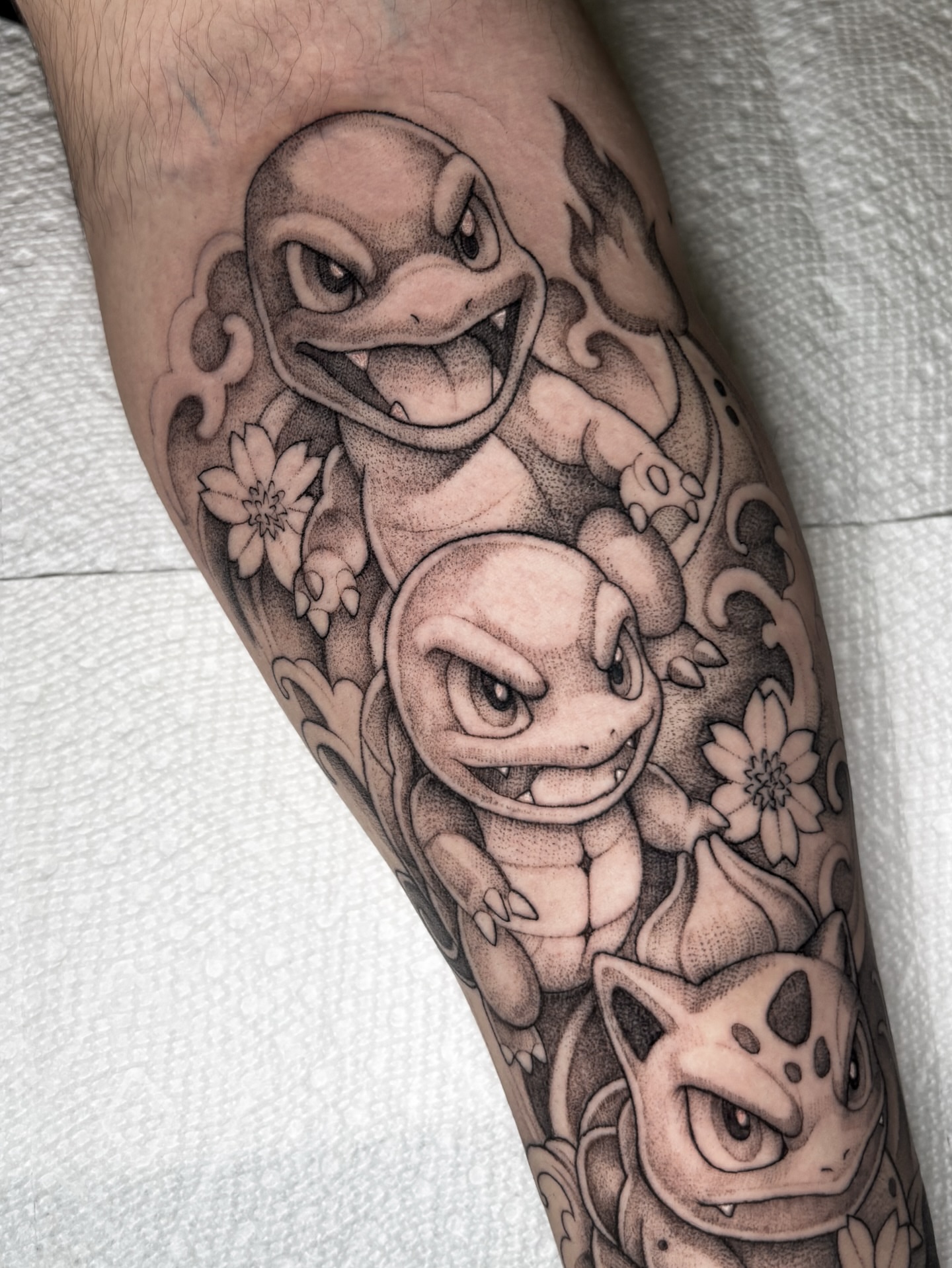 Squirtle evolution realism tattoo on the forearm by 🇰🇷jijitattoo 🇺🇸