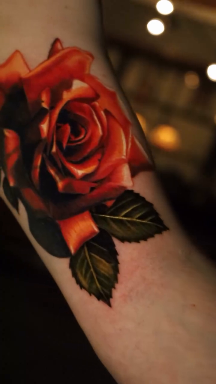 Rose realism tattoo by Bryan Palacios