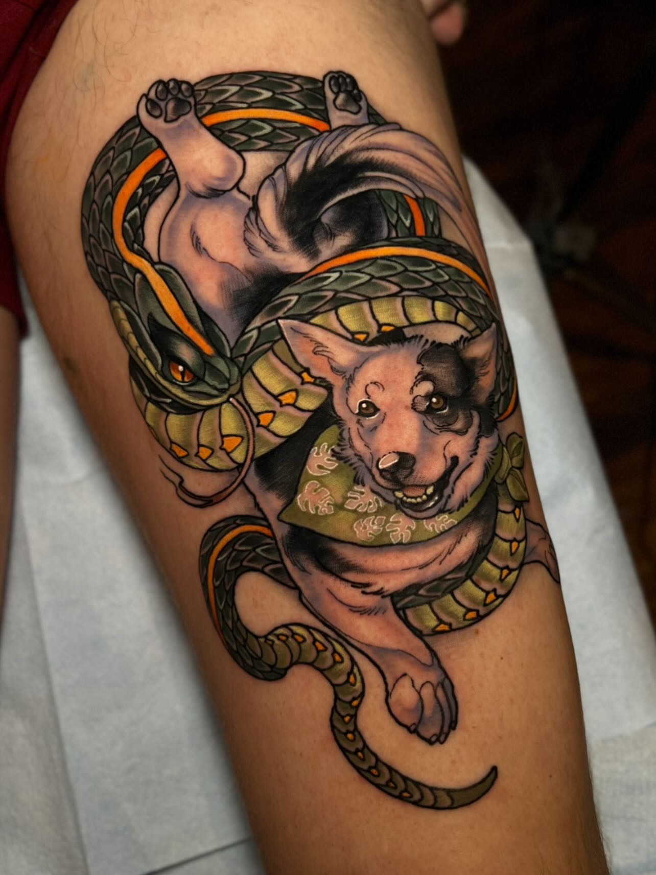 Tattoo by @scallywaggins — american_traditional, realism