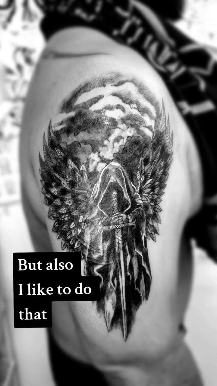Tattoo by @irikoart_tattoo — black_and_grey, realism