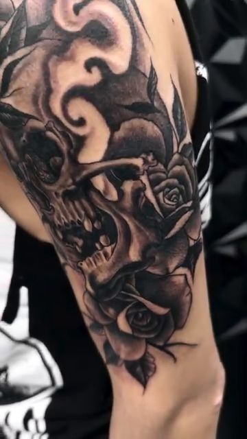 Tattoo by @ink_m4gic12 — dark_realism, black_and_grey