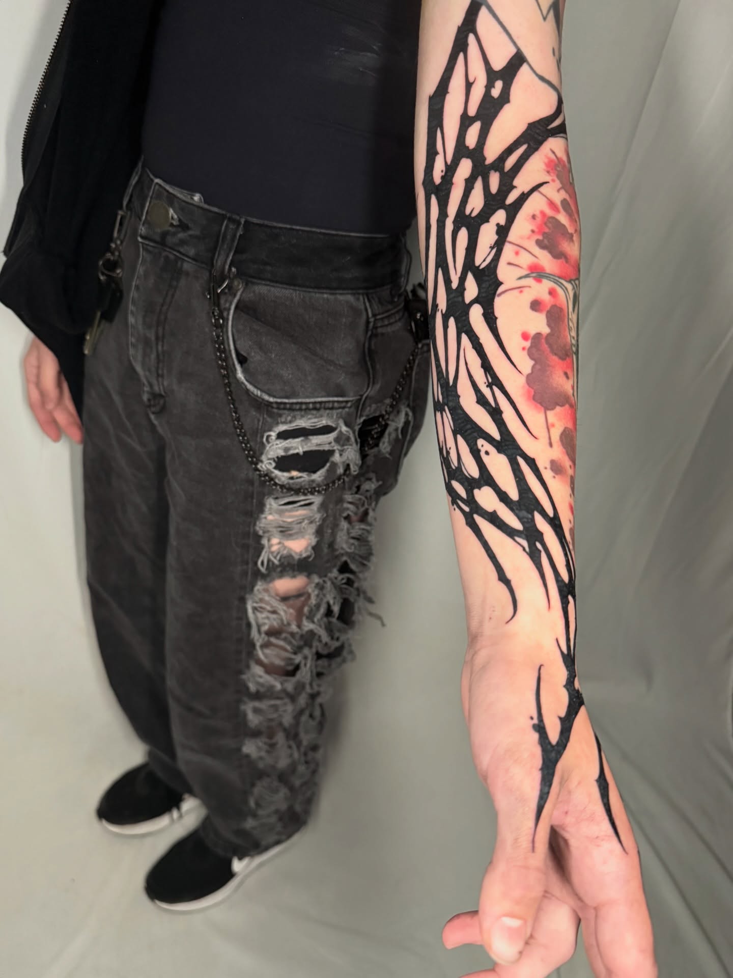Butterfly watercolor tattoo on the forearm by S C A B B e R W O C K y