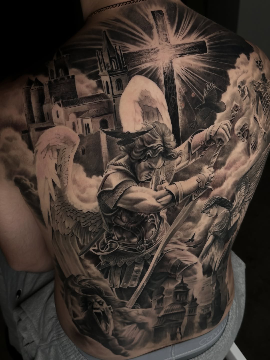 Tattoo by @davidbaenatattoo — realism, black_and_grey