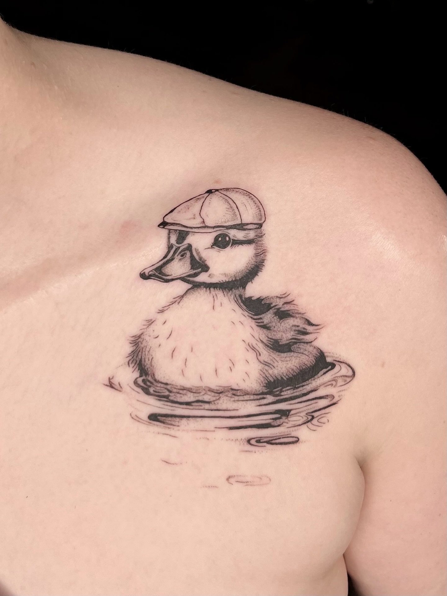 Duckling realism tattoo on the shoulder by ✩gracie ⋆｡°✩