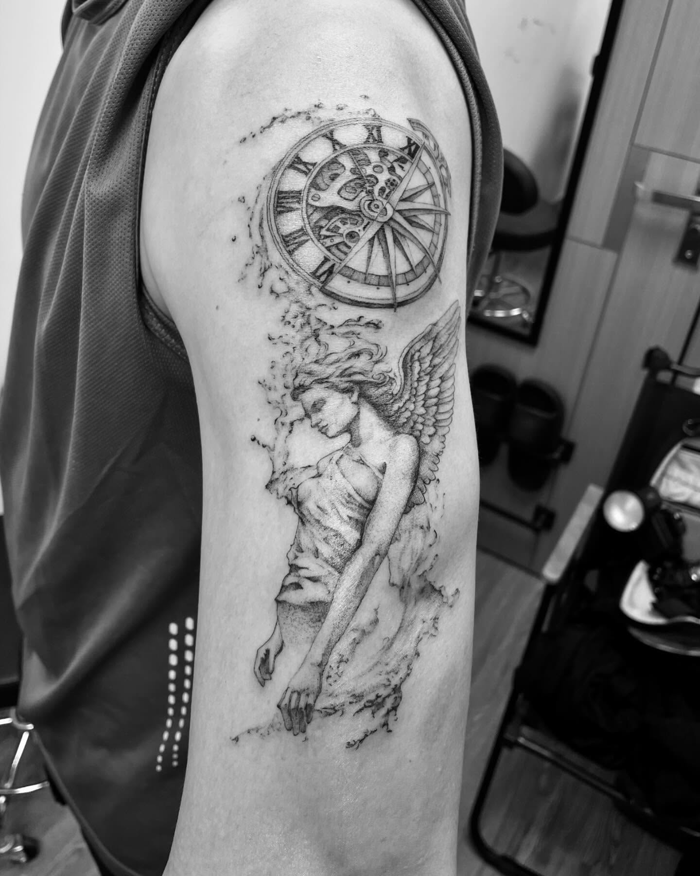Tattoo by @arthoitam — black_and_grey, realism