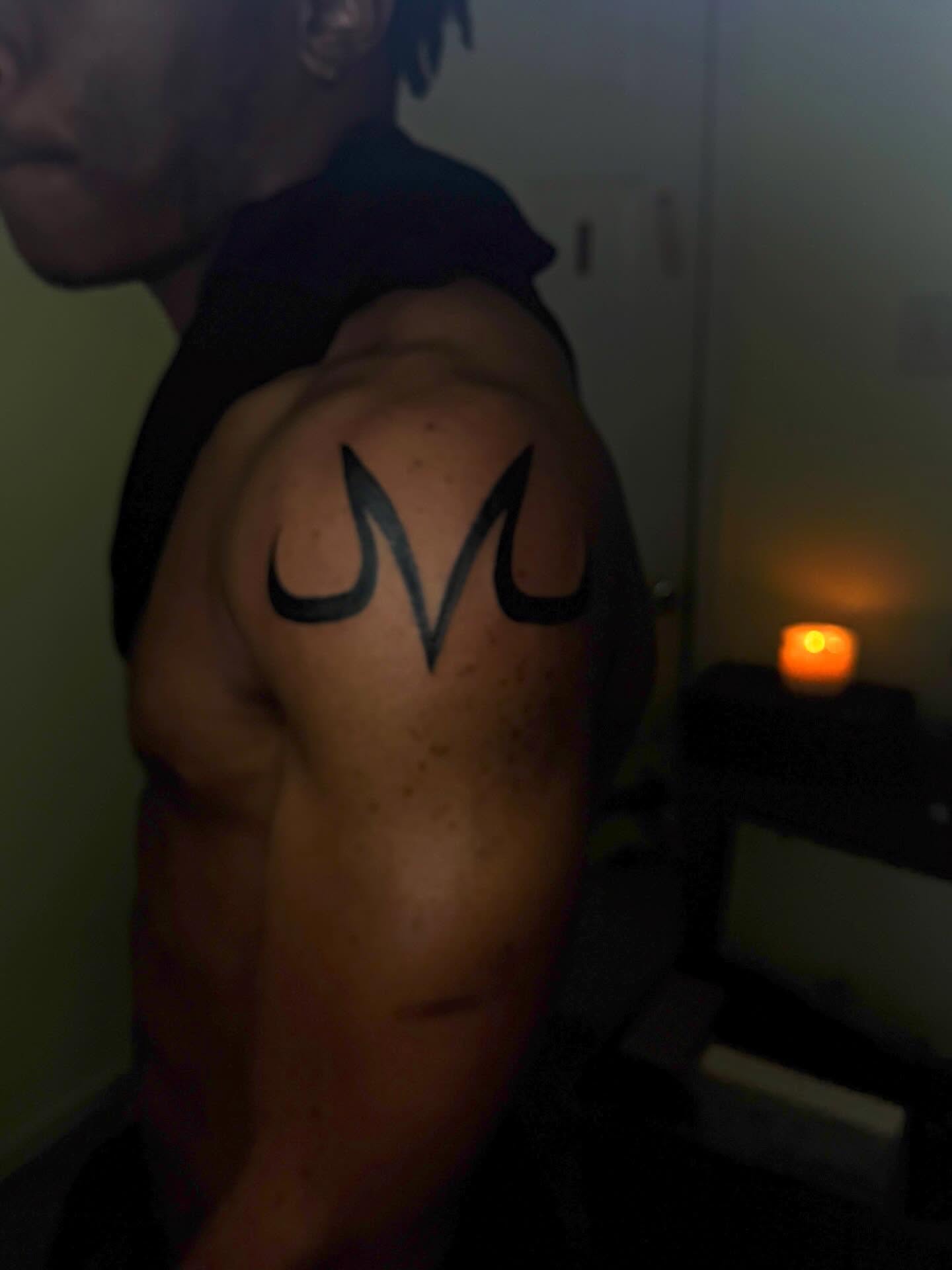 Lettering lettering script tattoo on the shoulder by Destini