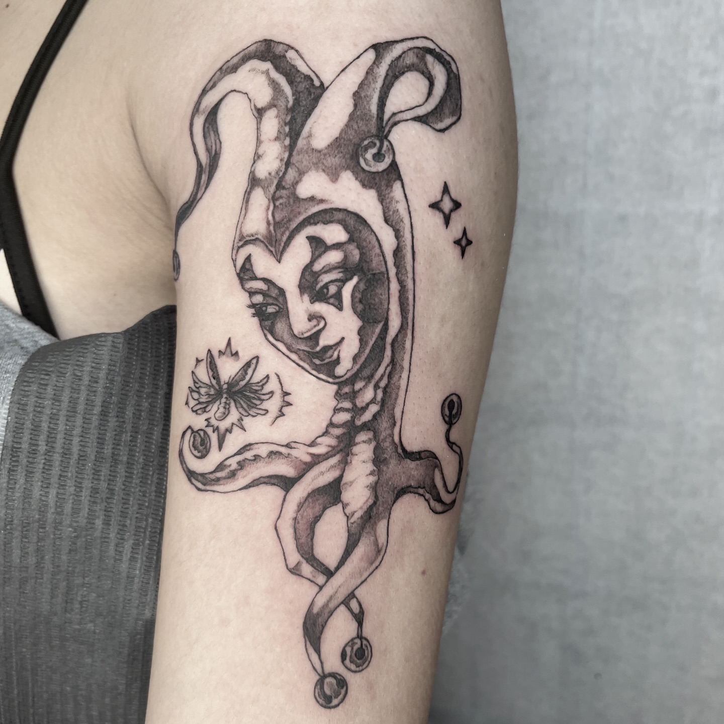 Tattoo by @battlekatgalactica — black_and_grey