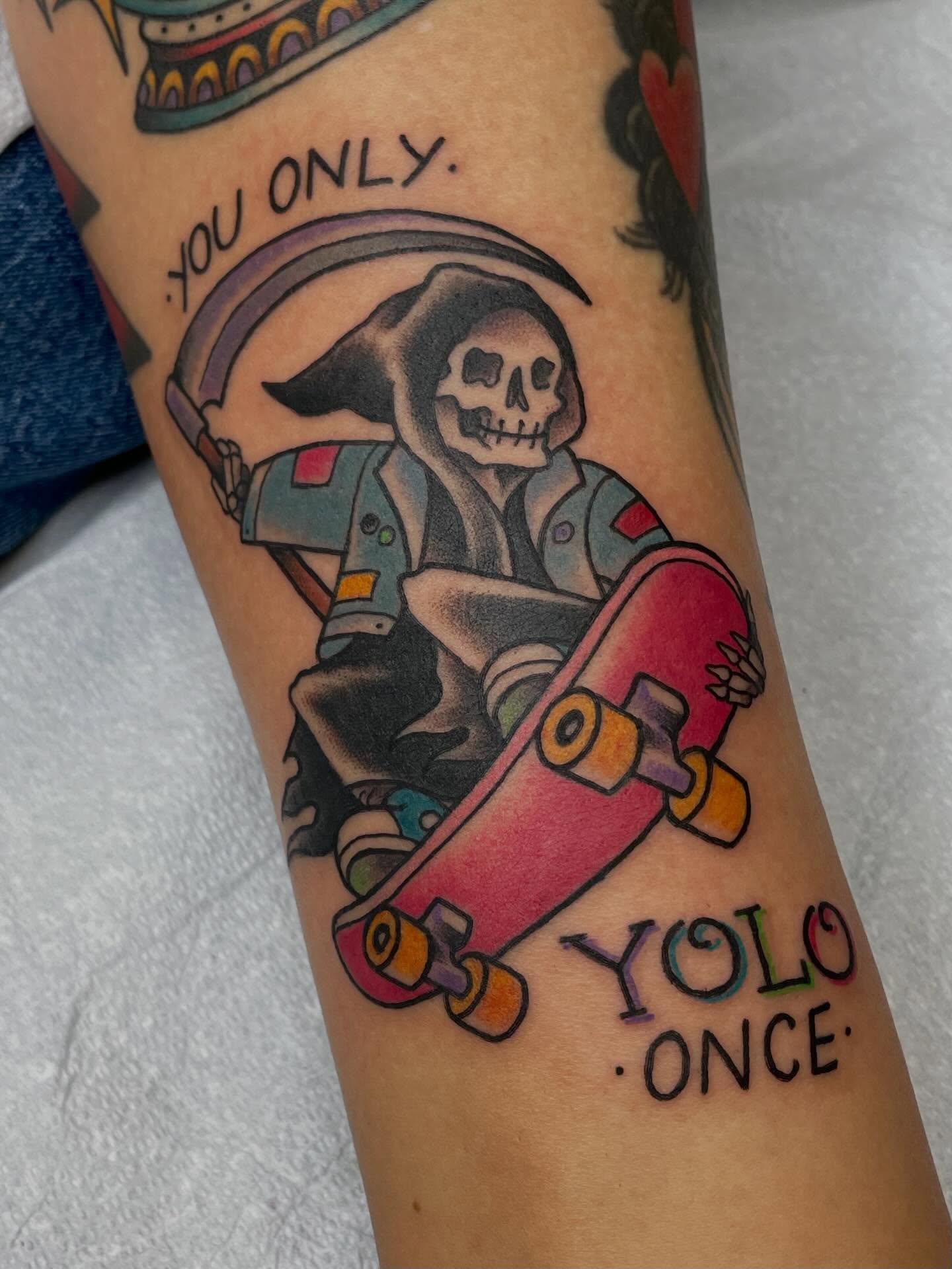 Tattoo by @krystendae — american_traditional, dotwork