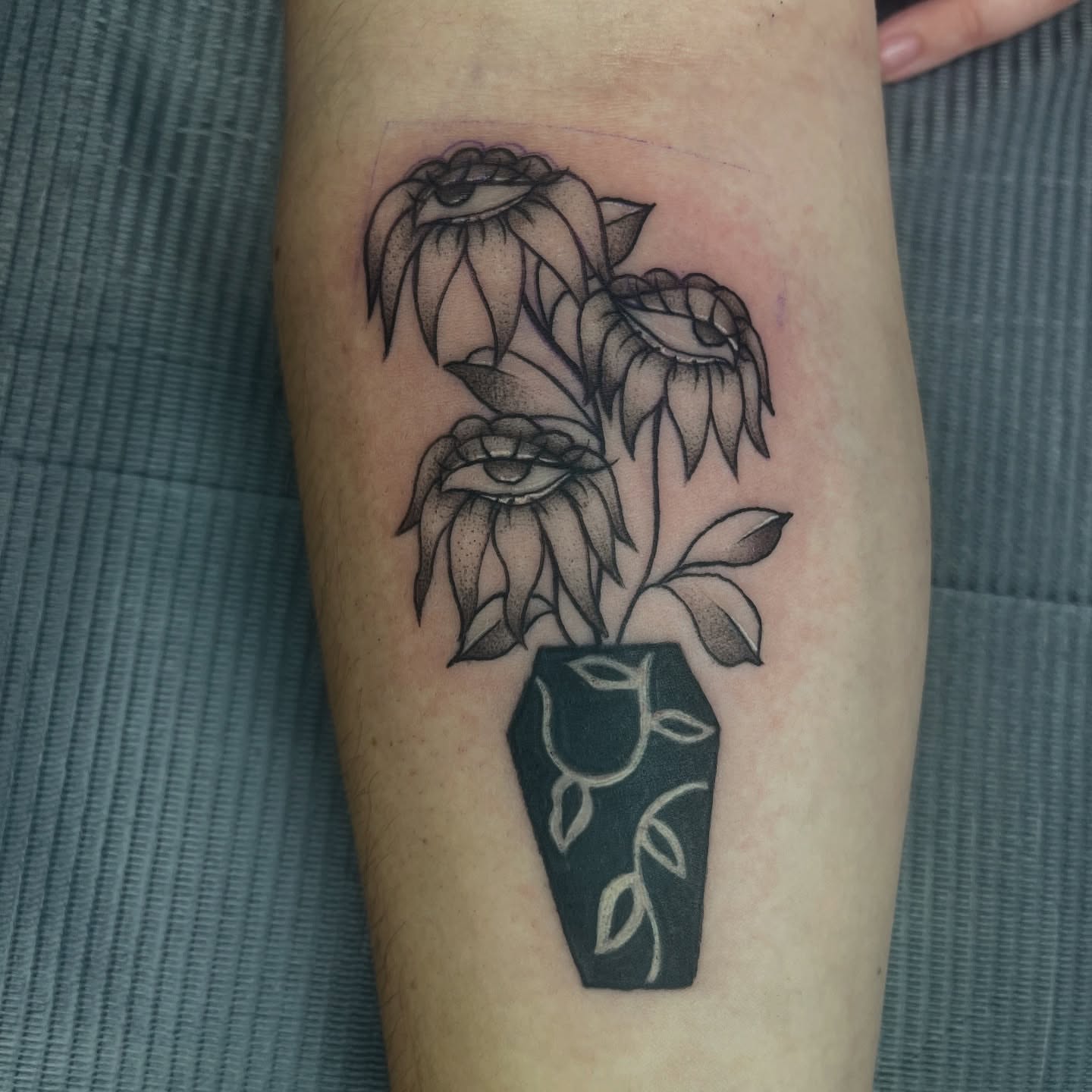 Tattoo by @anya.artistry.tattoos — black_and_grey