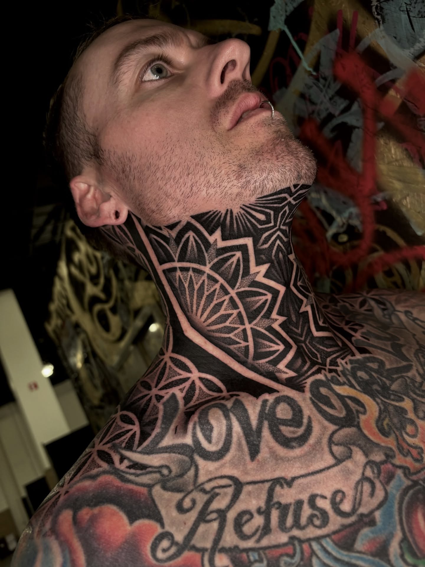 Love refuses black and grey tattoo on the chest by Mitch Koch
