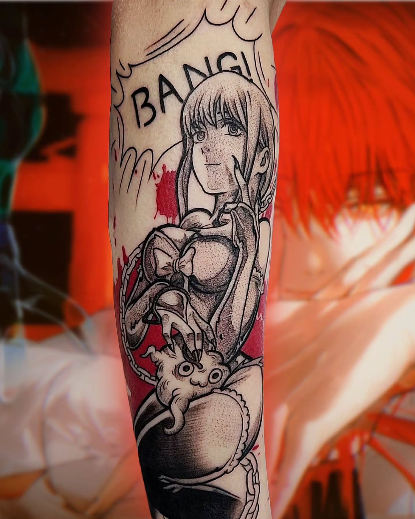 Tattoo by @narliehoodman — dotwork, anime
