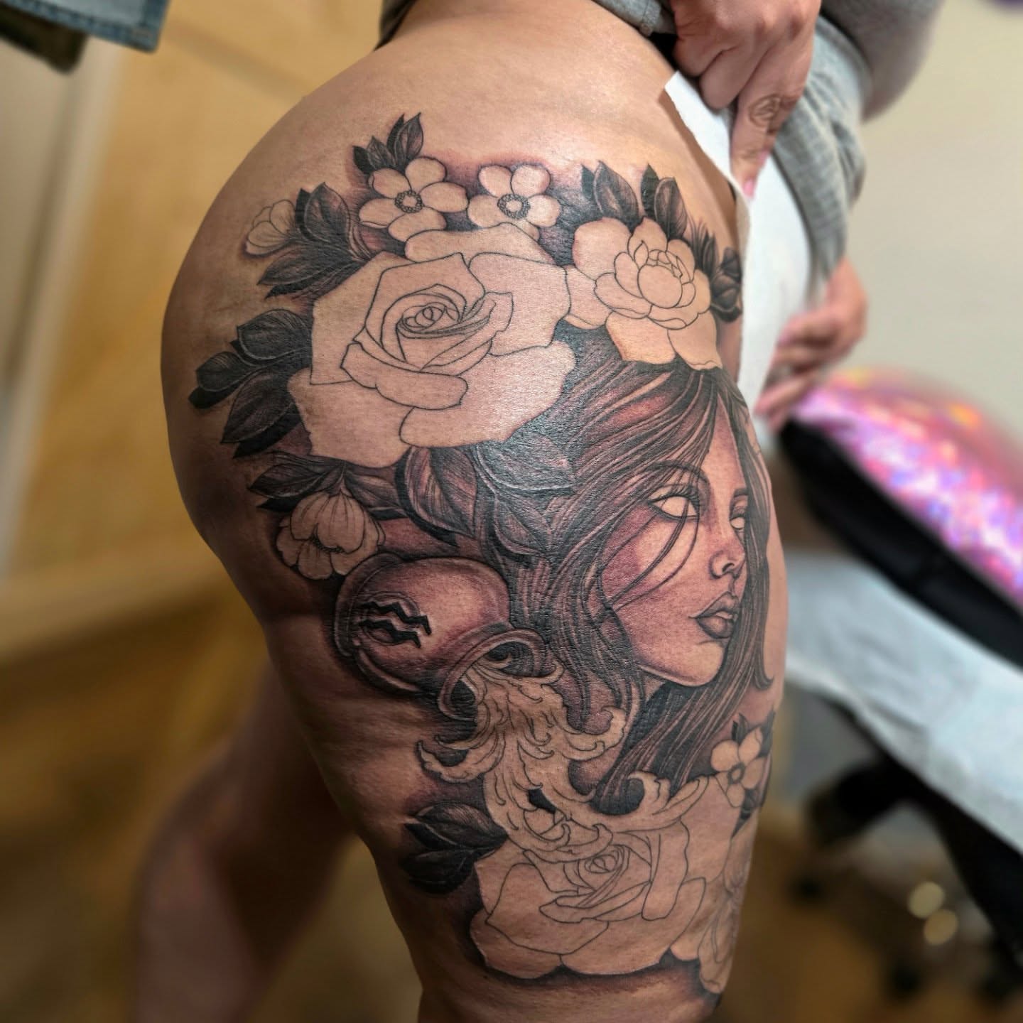 Tattoo by @saimachaintatt2 — realism, dotwork