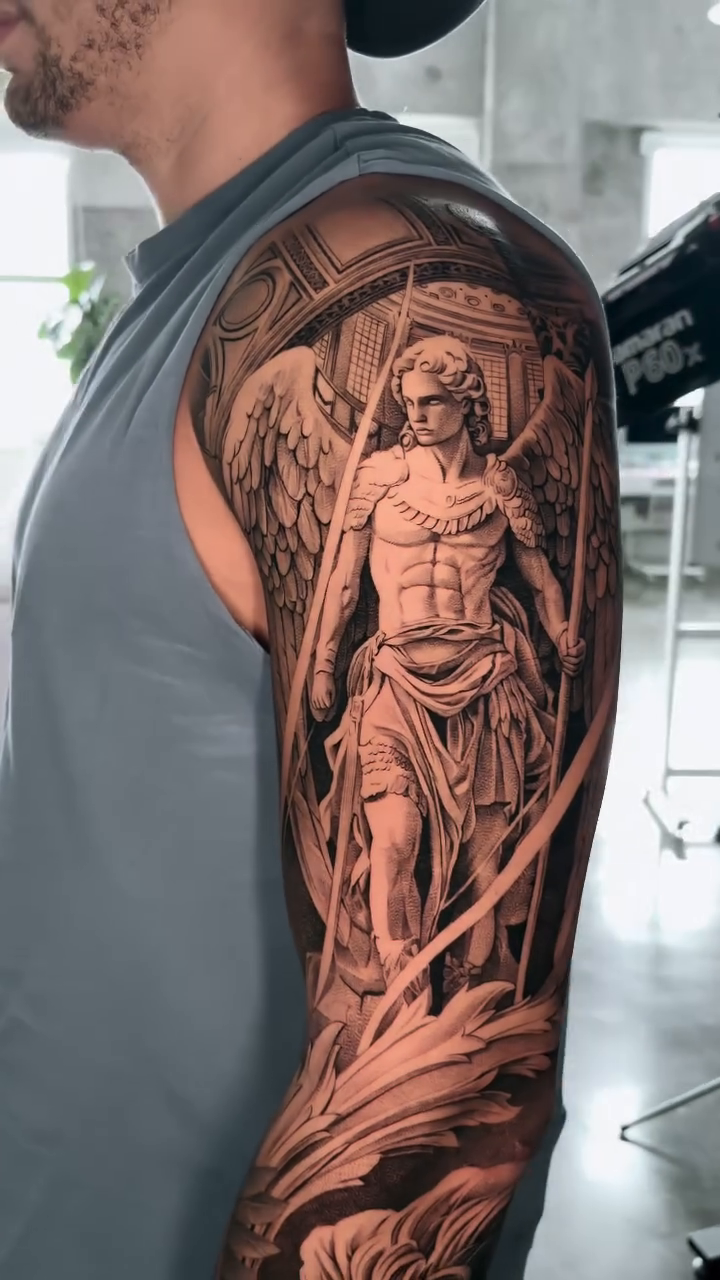 Tattoo by @_escobart — realism, black_and_grey
