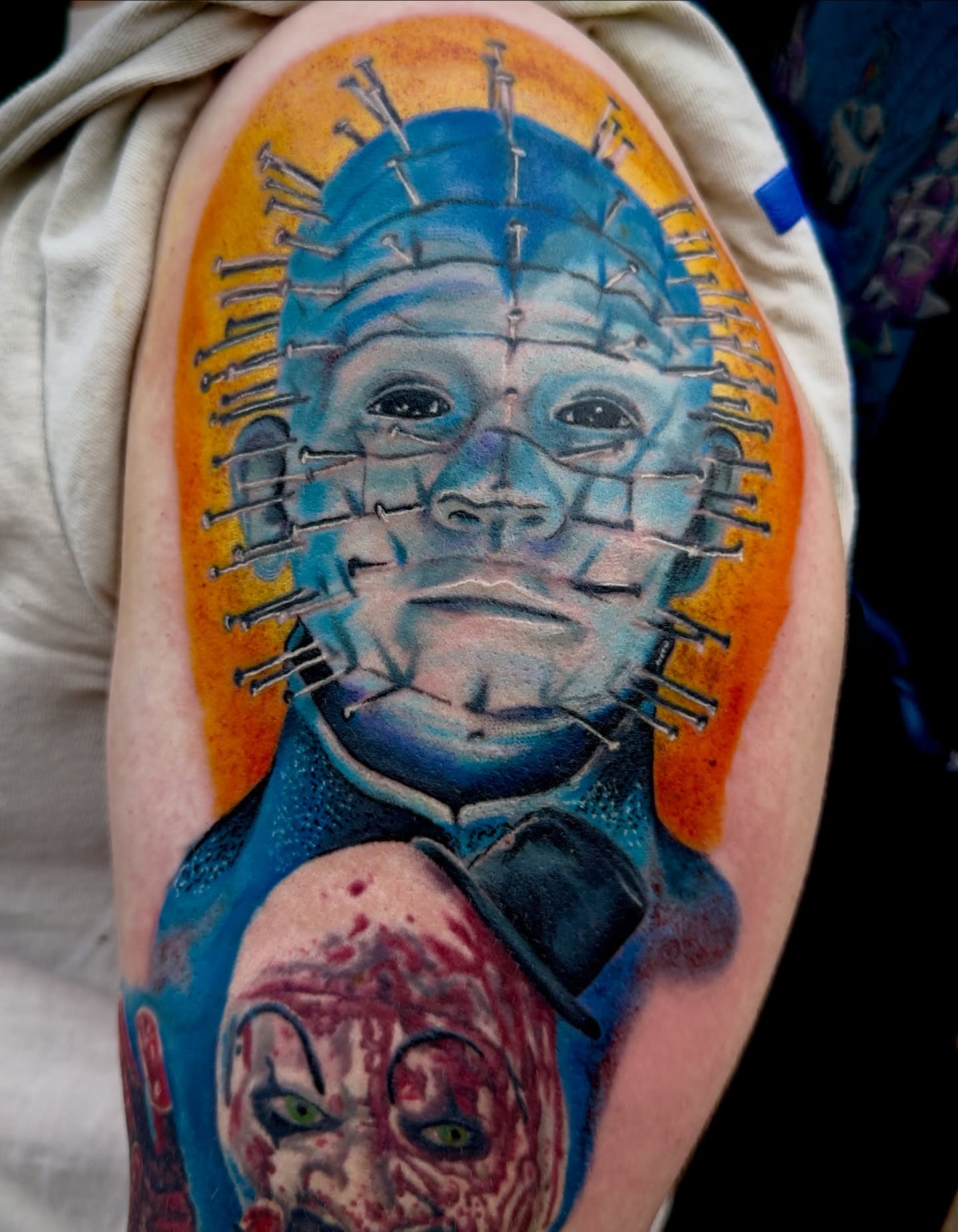Pinhead realism tattoo on the forearm by Bryan Parsons