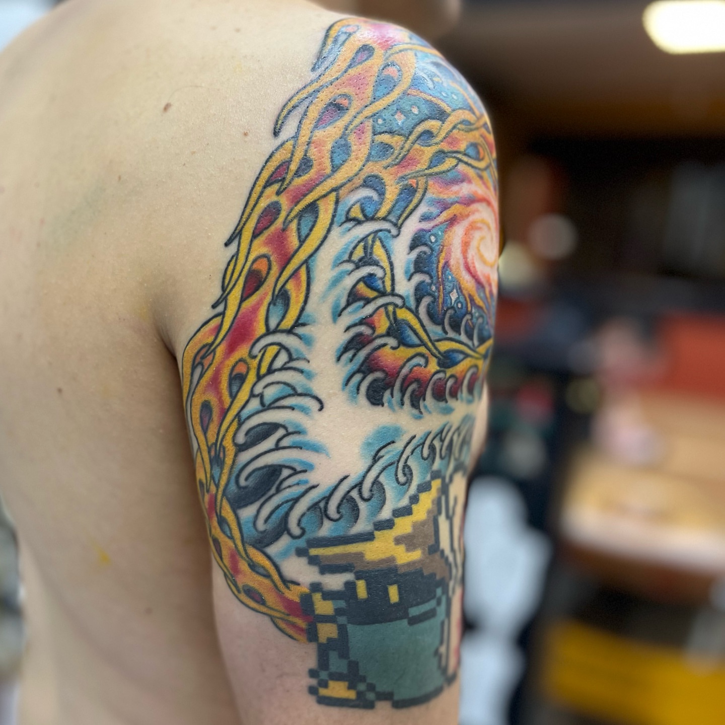 Tattoo by @slimwinters — new_school, dotwork