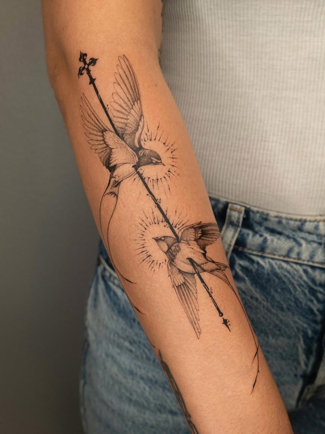 Fine line tattoo on the forearm by ๐๐๐ฆ ๐๐ ๐ฎ๐ฒ๐๐ง