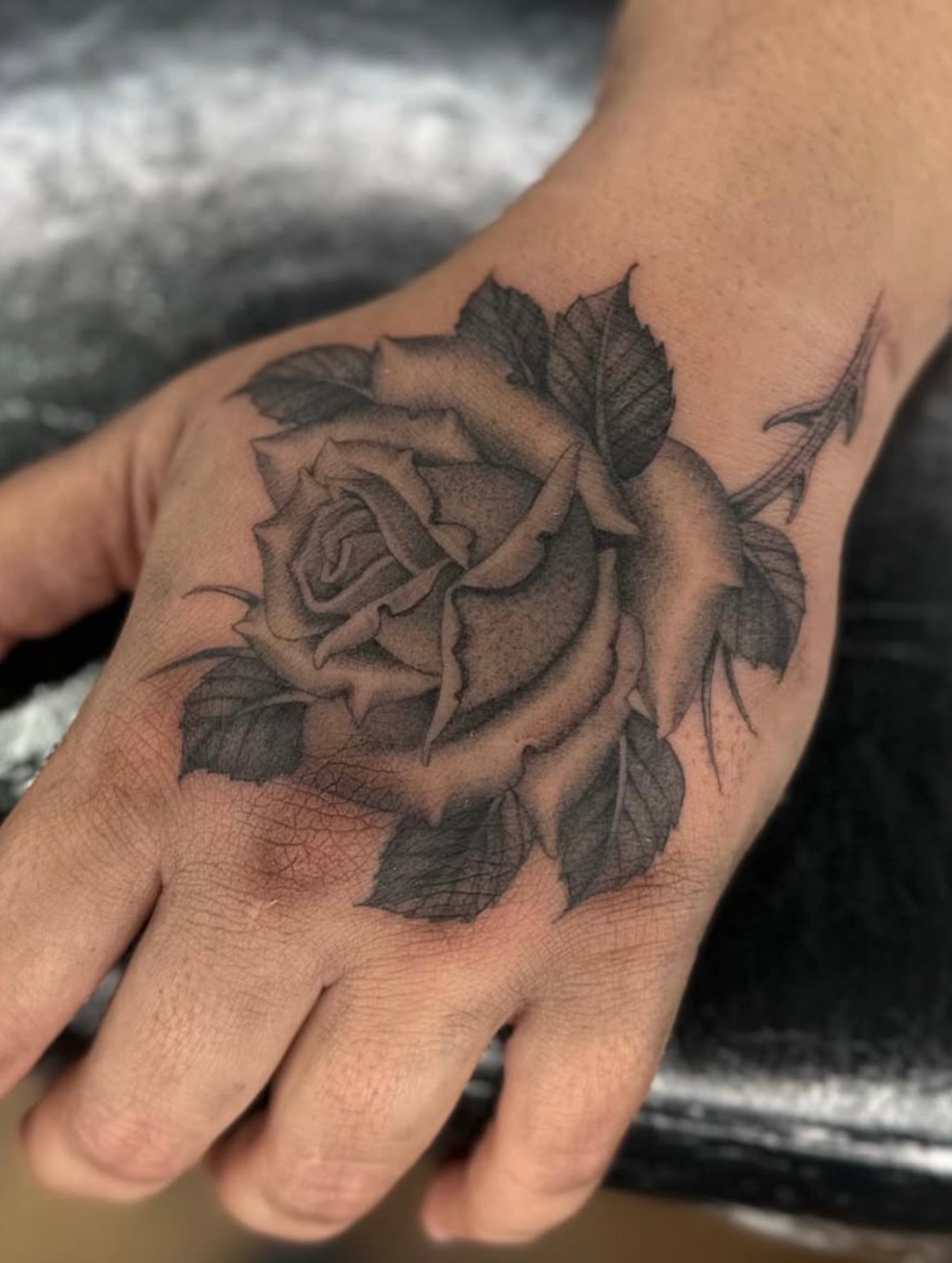Rose realism tattoo on the hand by Адріянна Стабс 🇺🇦, New York, New York