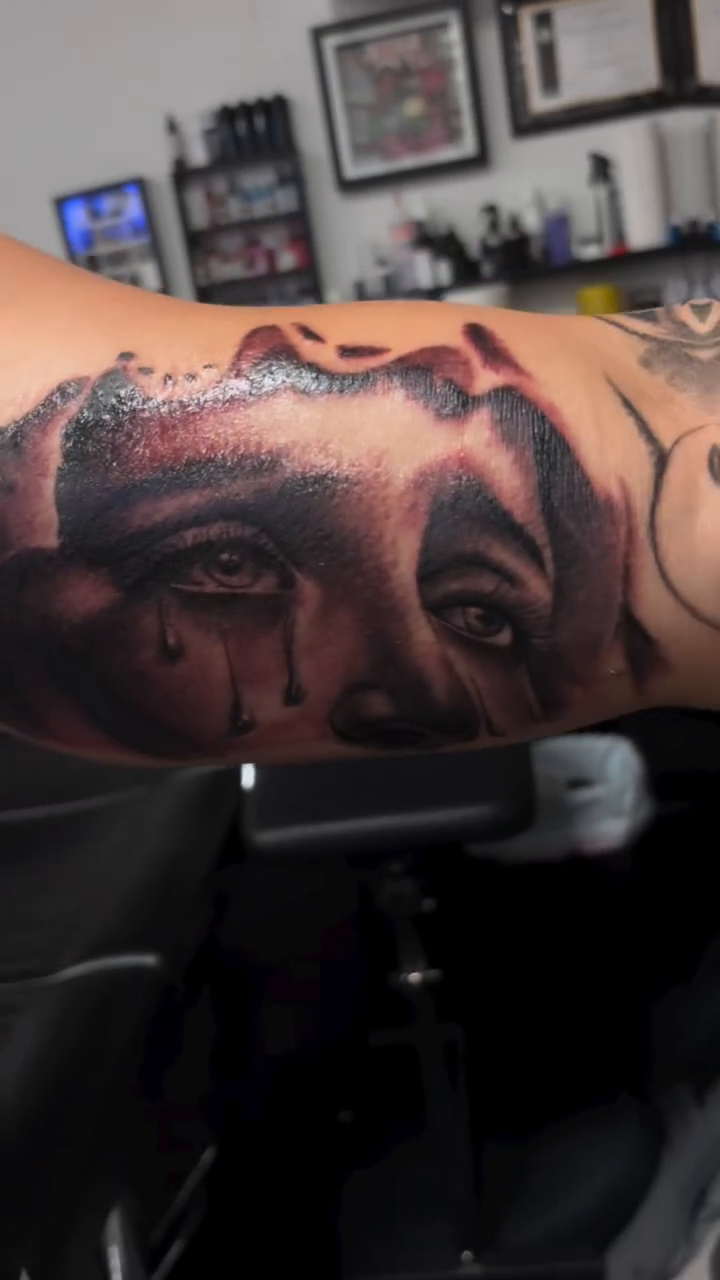 Face with tears realism tattoo by J.diaz🎖️