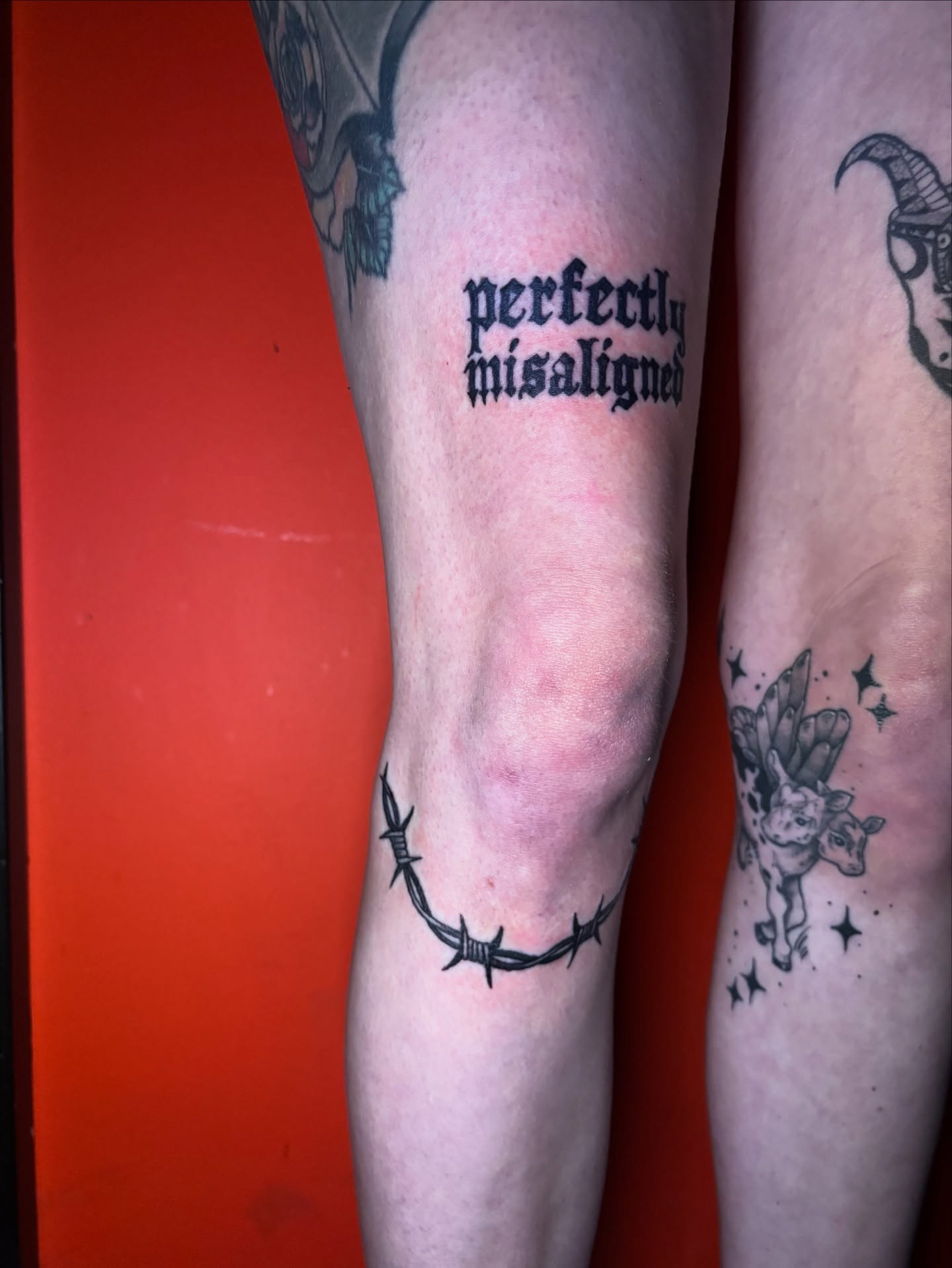 Barbed wire black and grey tattoo on the forearm by Rachel
