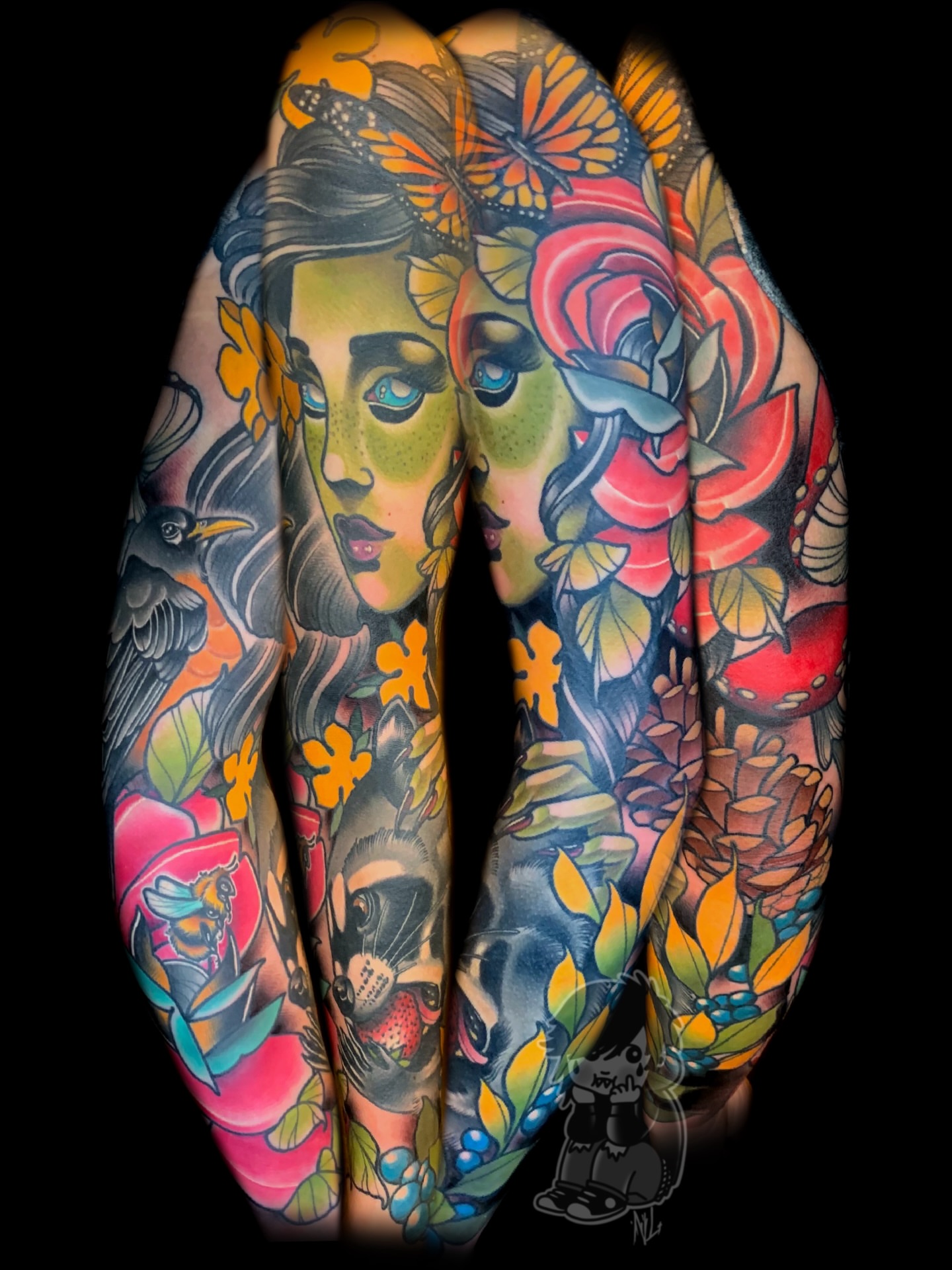 Tattoo by @nateleslietattoo — american_traditional, new_school