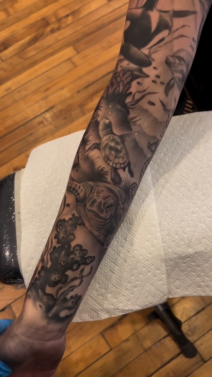 Full sleeve tattoo realism tattoo by High Vibrations