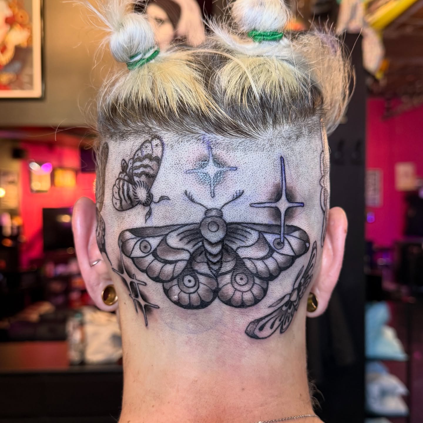 Tattoo by @lauraexleytattoo — dotwork, black_and_grey
