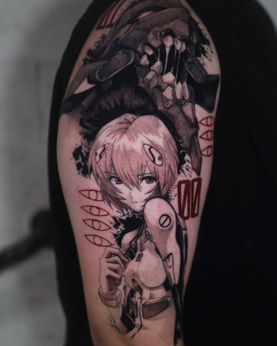 Tattoo by @idkdananicole β anime, black_and_grey