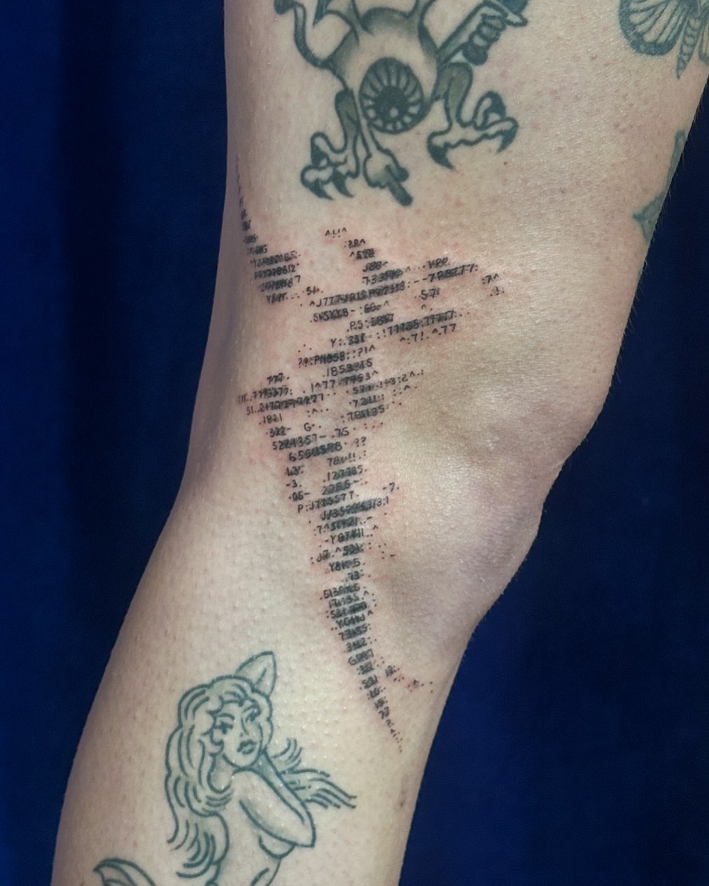 Numbers and symbols dotwork tattoo on the forearm by ๐ฐ ๐ต๐๐๐๐๐ ๐ฐ