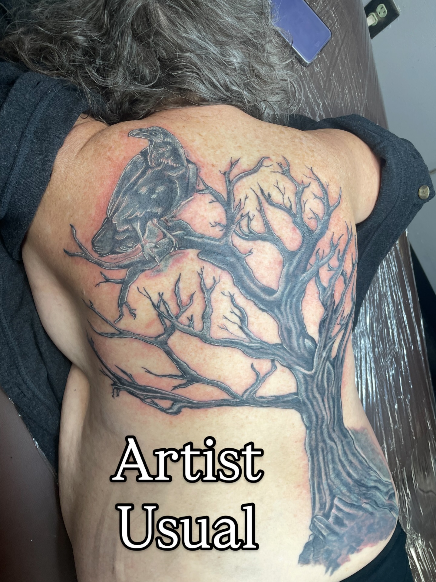Tattoo by @artist_usual — black_and_grey