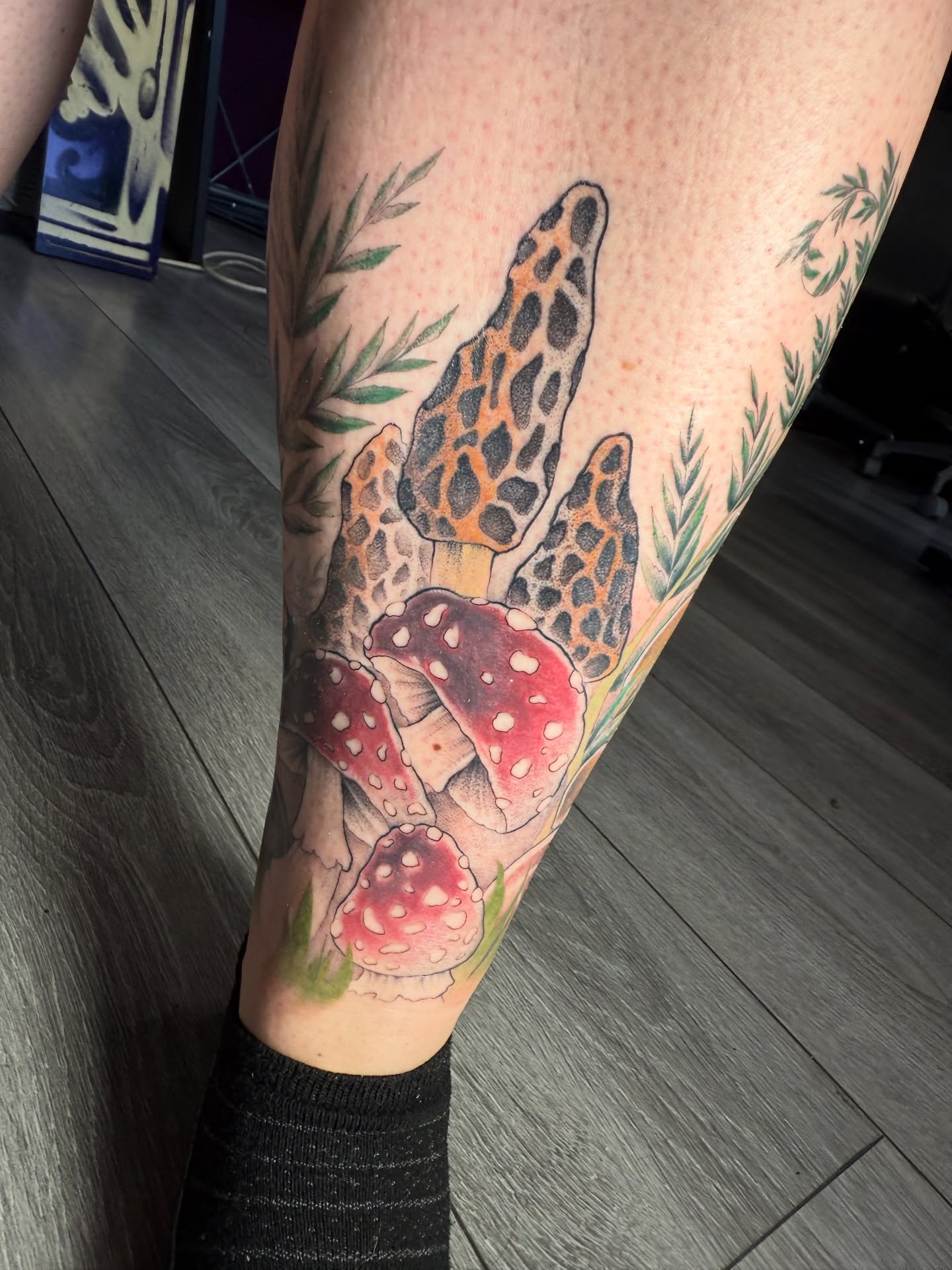 Mushrooms realism tattoo on the forearm by Tayler Beetison
