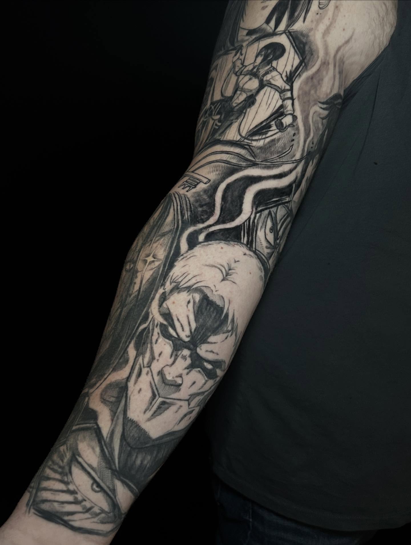Tattoo by @ashleemshar — anime, dotwork