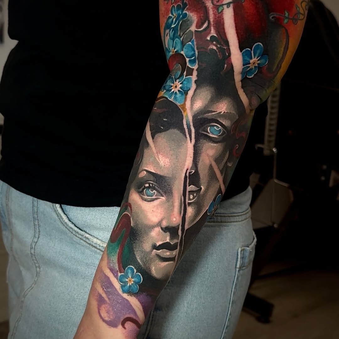 Tattoo by @danaratattoos — realism, black_and_grey
