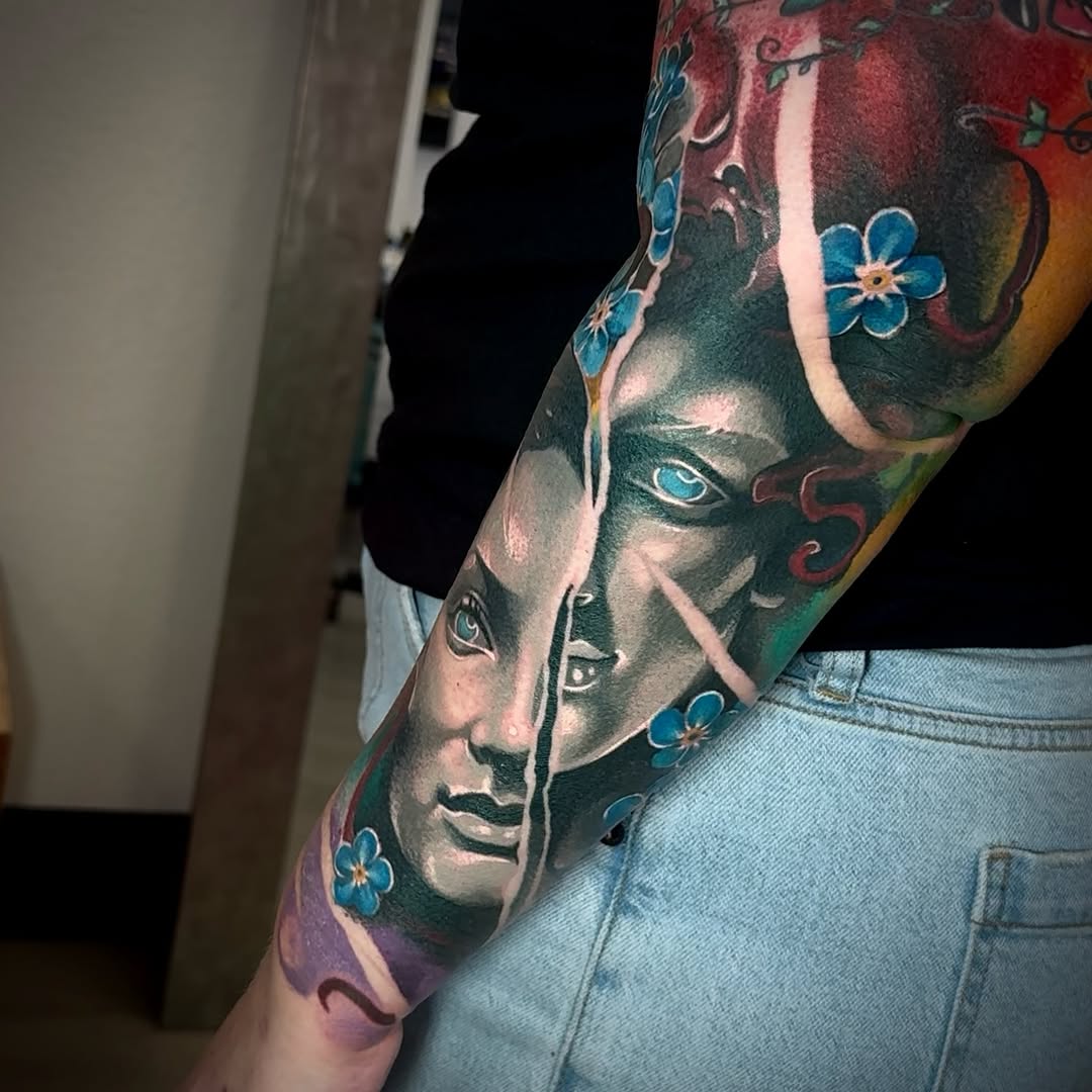 Tattoo by @danaratattoos — realism, black_and_grey