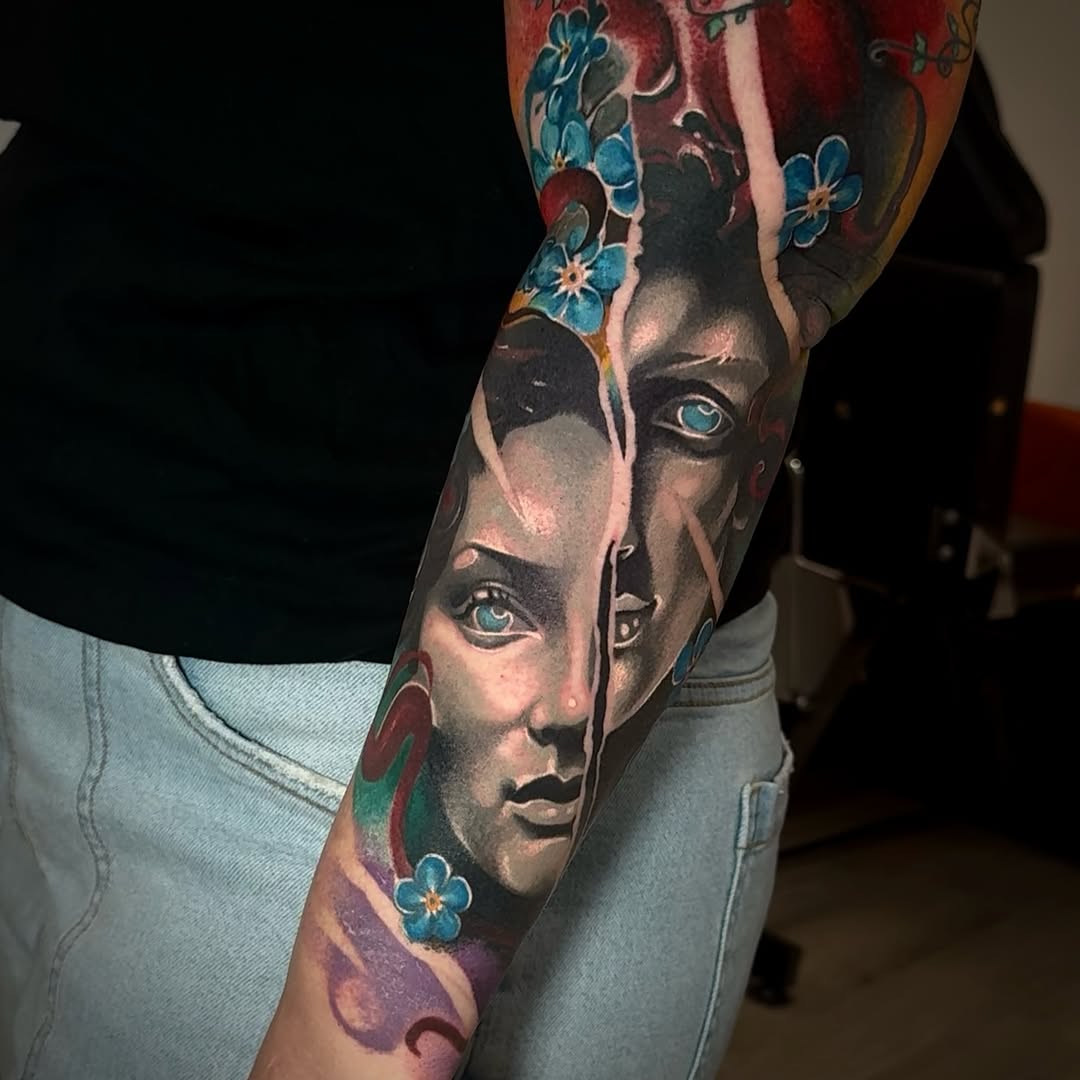 Tattoo by @danaratattoos — realism, black_and_grey